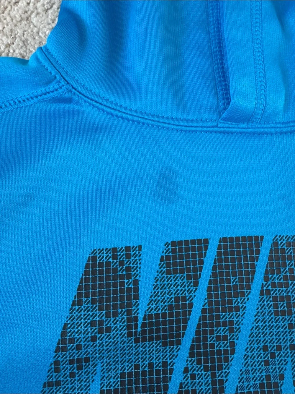 Nike Boys Youth Small Therma-FIT Blue Pullover Hoodie Graphic Logo